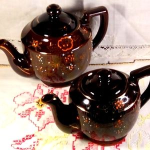 1960s Moriage Redware Teapots